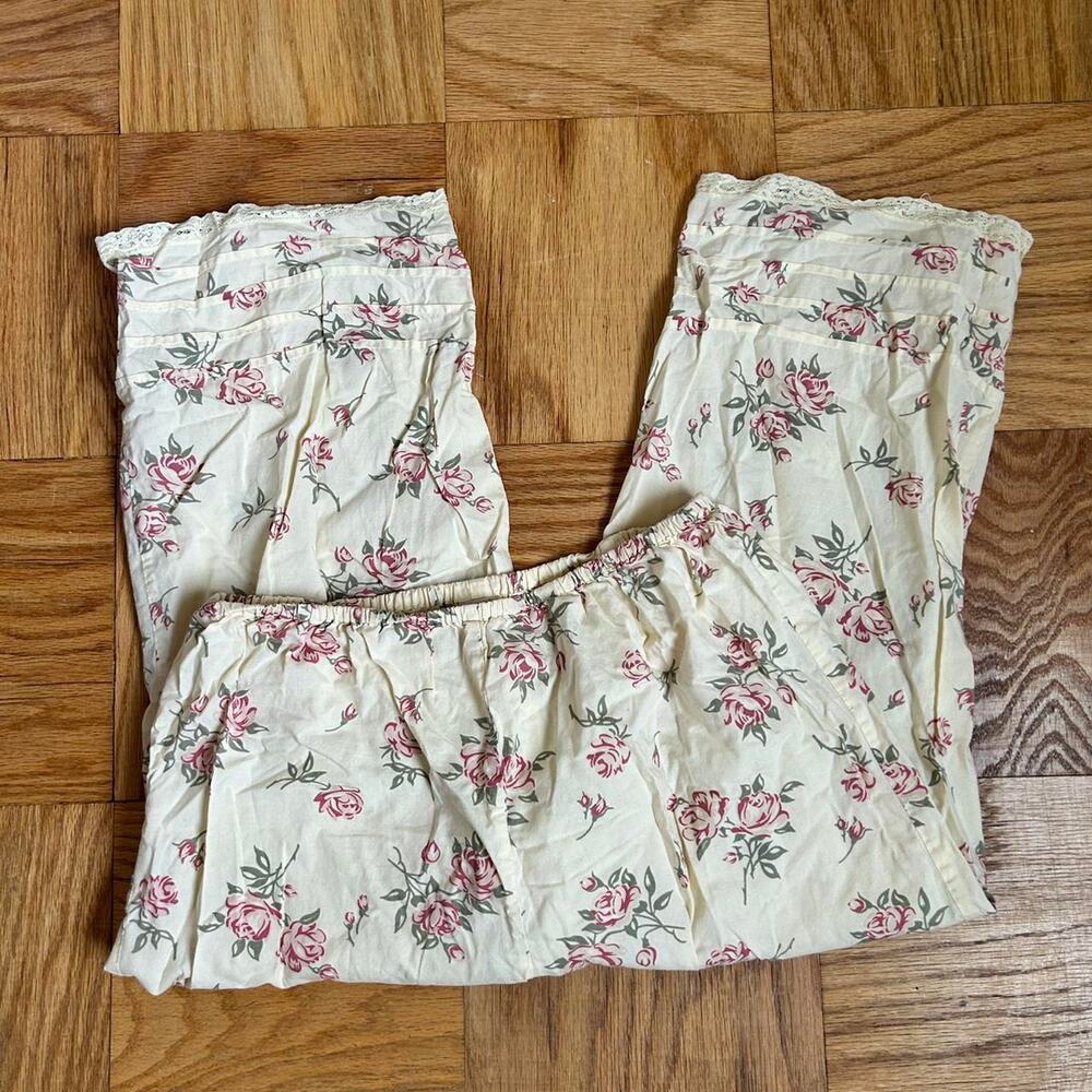 Vintage yellow floral victoria secret pants